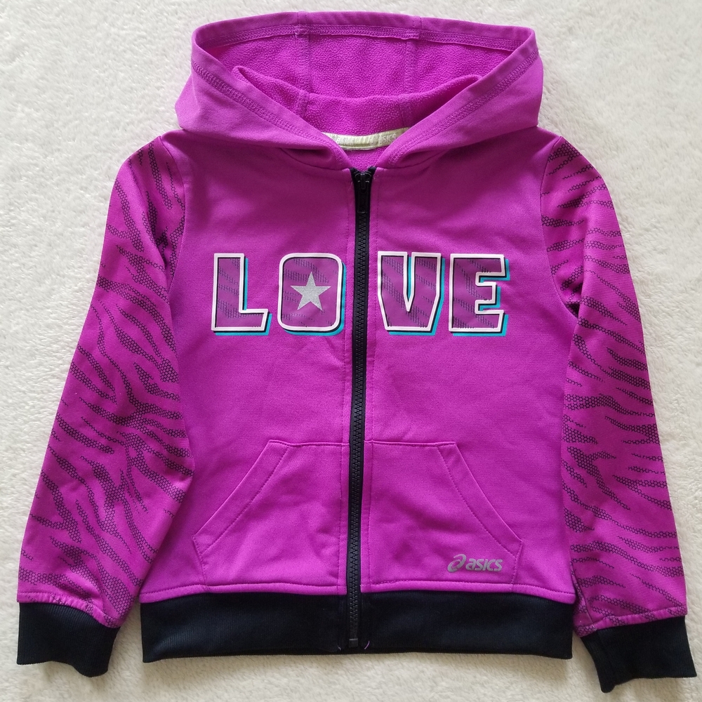 Asics Kids' Purple Hoodie with Star Love Graphic